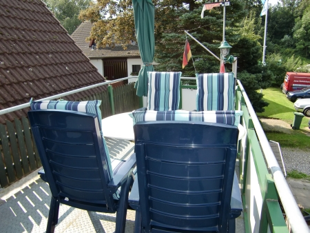 zum Frhstck auf die Terasse rausgehen...